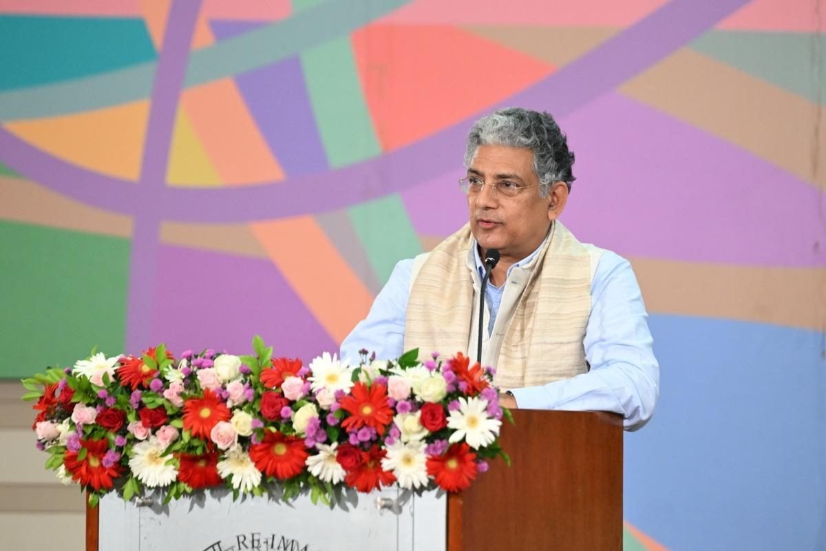 At the lectern, convocation